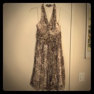 Silk and Metallic Halter Dress - BCBG MaxAzria